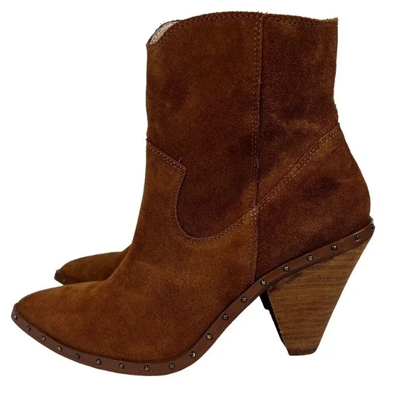 CHINESE LAUNDRY RAMBLE WESTERN LEATHER BOOTIES RUSTY BROWN NWOT WOMEN'S SIZE 7.5 - Picture 5 of 14